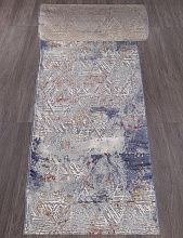 Пушистый овальный ковровая Дорожка MARDAN 5040A COKEN D.GREY / BLUE