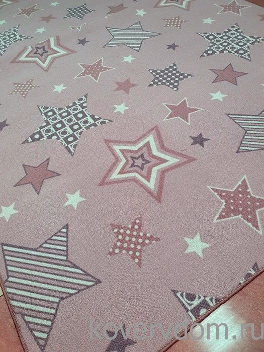 Детский ковер-палас ЗВЕЗДЫ СИЯЮТ розовый Детский ковер-палас ЗВЕЗДЫ СИЯЮТ розовый