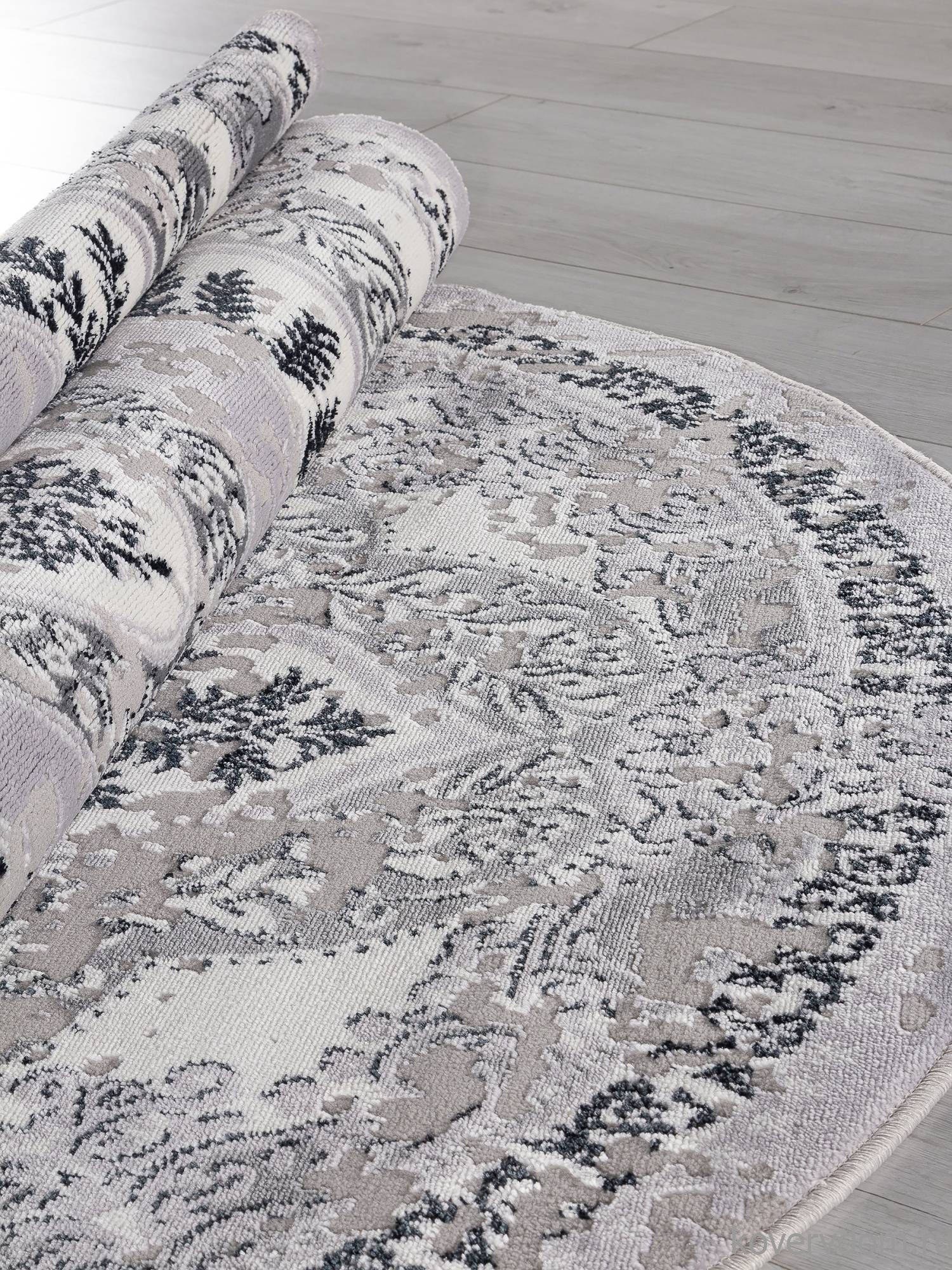 Ковер PALERMO-A F290 DARK GRAY Овал