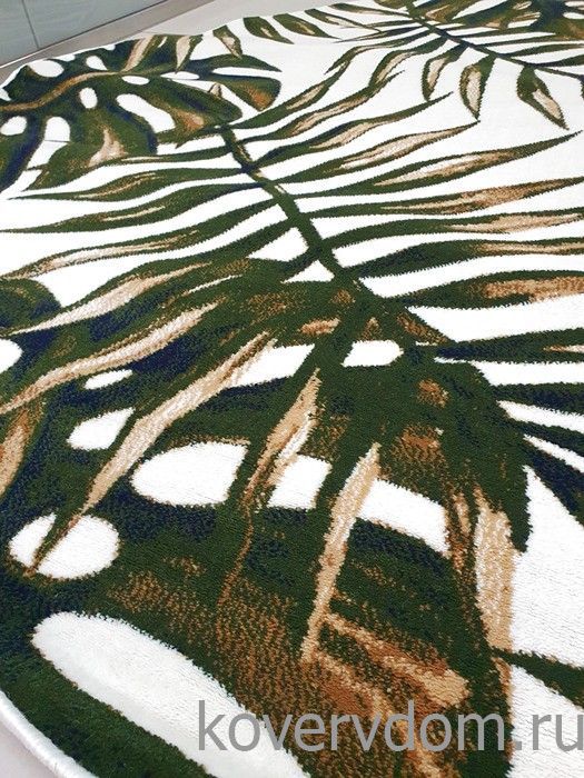 Ковер с цветами SCANDINAVIAN MONSTERA 6 круг  Ковер с цветами SCANDINAVIAN MONSTERA 6 круг