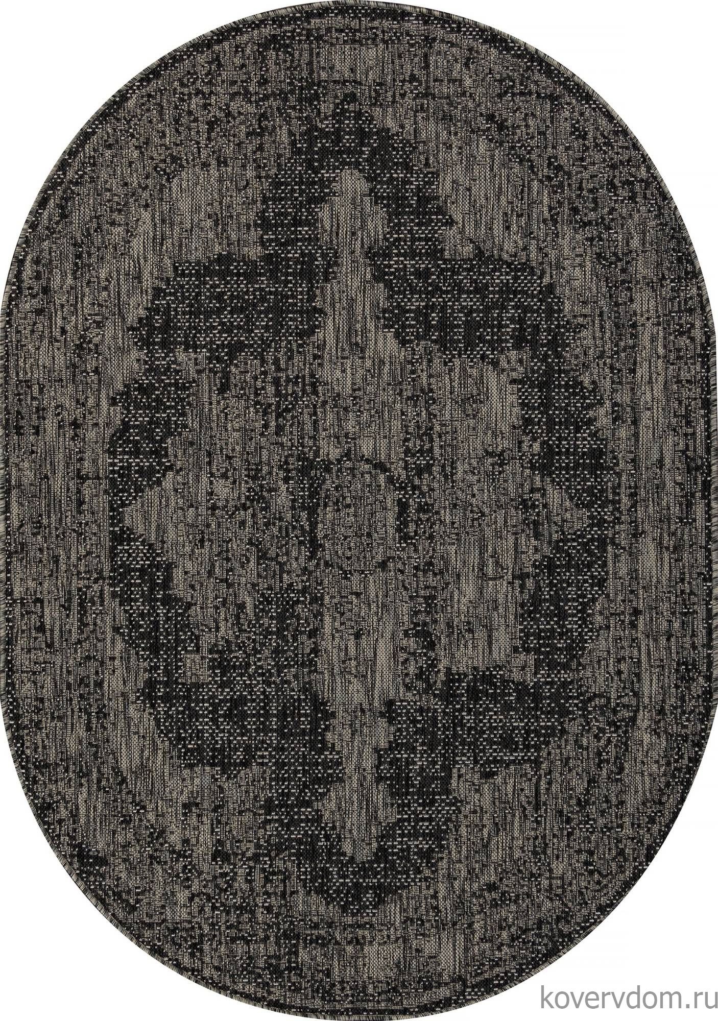 Ковер-циновка KAIR S129 BLACK-GRAY Овал